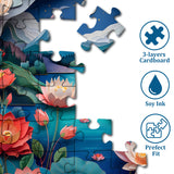 Moonlit Night Lotus Jigsaw Puzzle 1000 Pieces