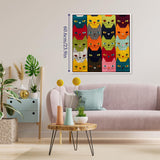Colorful Cat Faces Jigsaw Puzzle 1000 Pieces