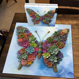 Succulent Bloom Butterfly Jigsaw Puzzle 1000 Pieces