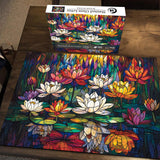Stained Glass Lotus Jigsaw Puzzle 1000 Pieces