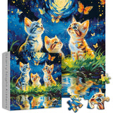 Starry Night Kittens Jigsaw Puzzle 1000 Piece