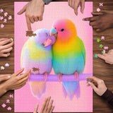Rainbow Couple Bird Jigsaw Puzzle 1000 Pieces